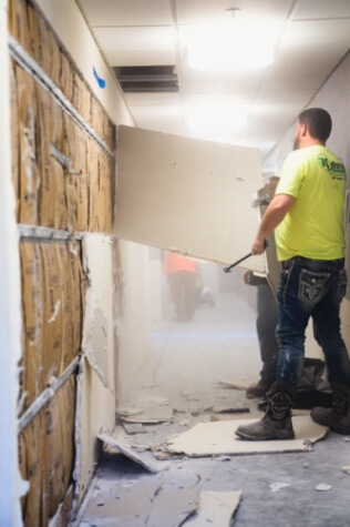 The Framework of a basement being restored